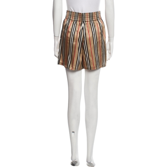 BURBERRY ICON STRIPE 100% SILK MARSETT SHORTS - Picture 5 of 11